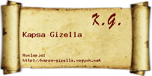 Kapsa Gizella névjegykártya